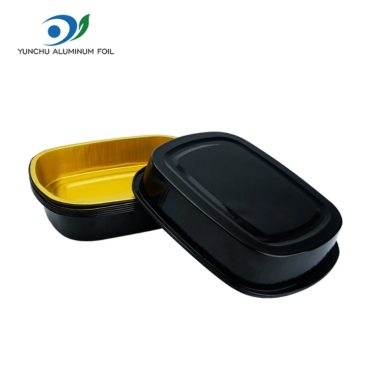 Coimeádáin scragall alúmanaim dronuilleogach lónadóireachta ór dubh indiúscartha