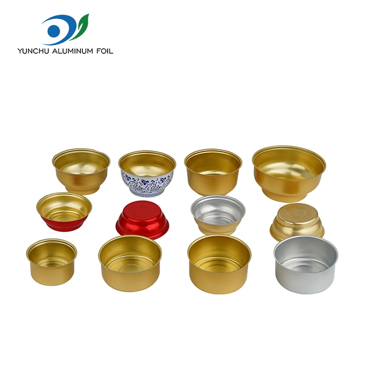 Bosca Takeaway Babhta indiúscartha coimeádáin scragall alúmanaim bhabhla órga beaga