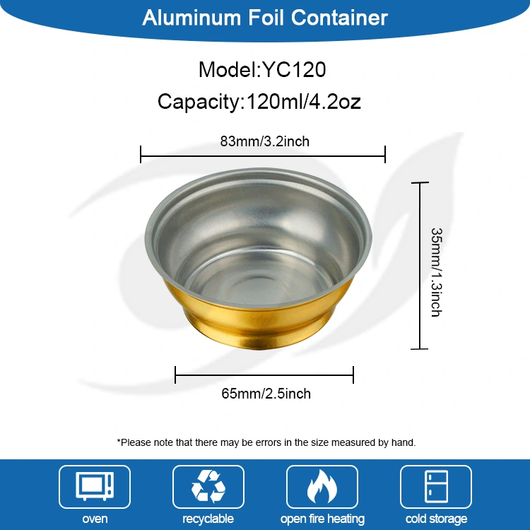 Bosca Takeaway Babhta indiúscartha coimeádáin scragall alúmanaim bhabhla órga beaga