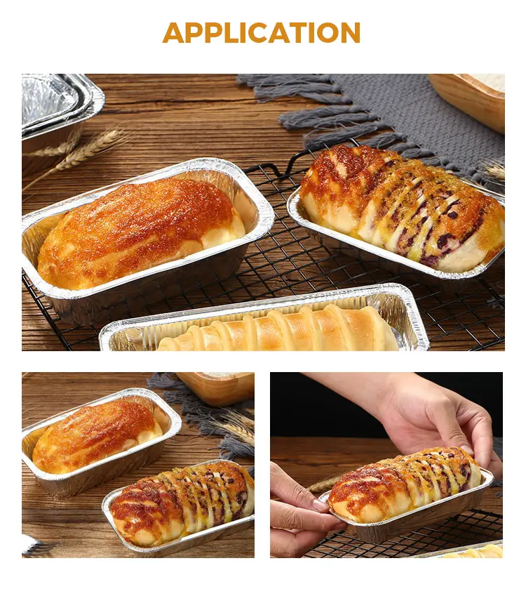 Square Silver Aluminum Foil Food Container