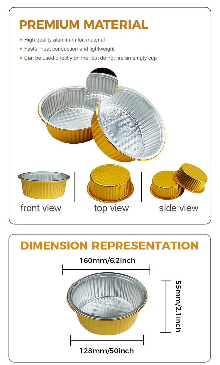 Disposable baking trays Round Aluminum Foil Containers