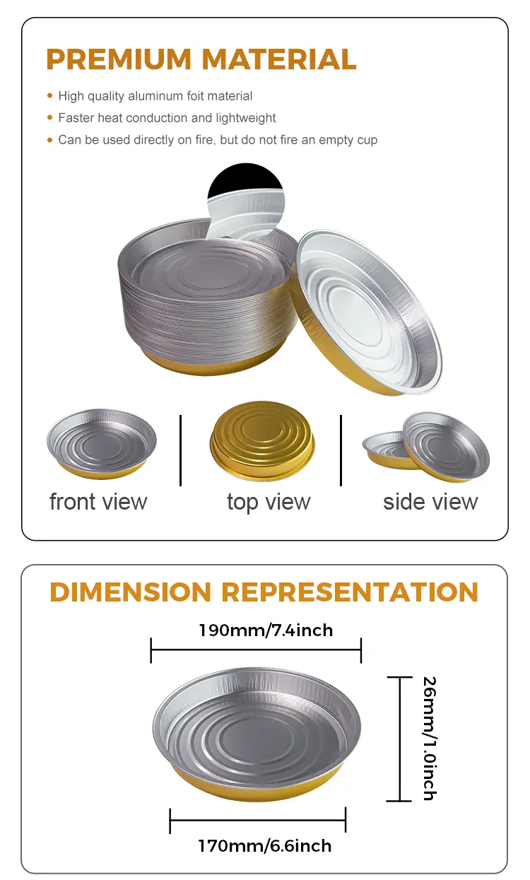 Disposable baking rounds Aluminum Foil Containers