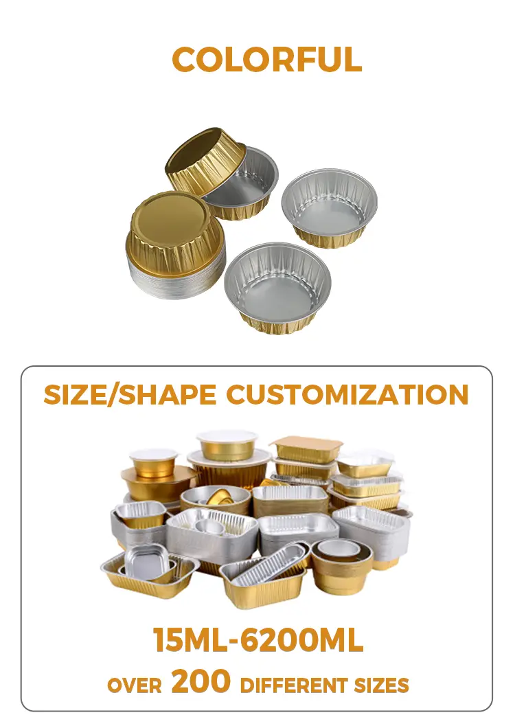 Round cake baking glasses Smoothwall Aluminum Foil Containers