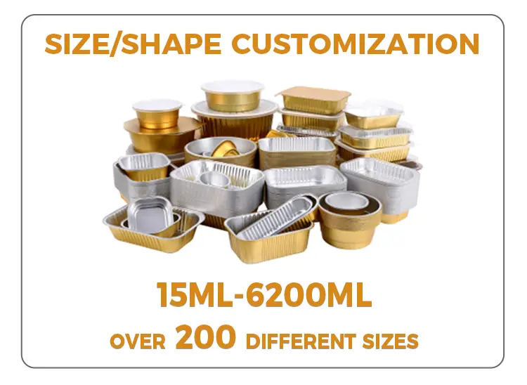 Gold tiered dining Round Aluminum Foil Containers