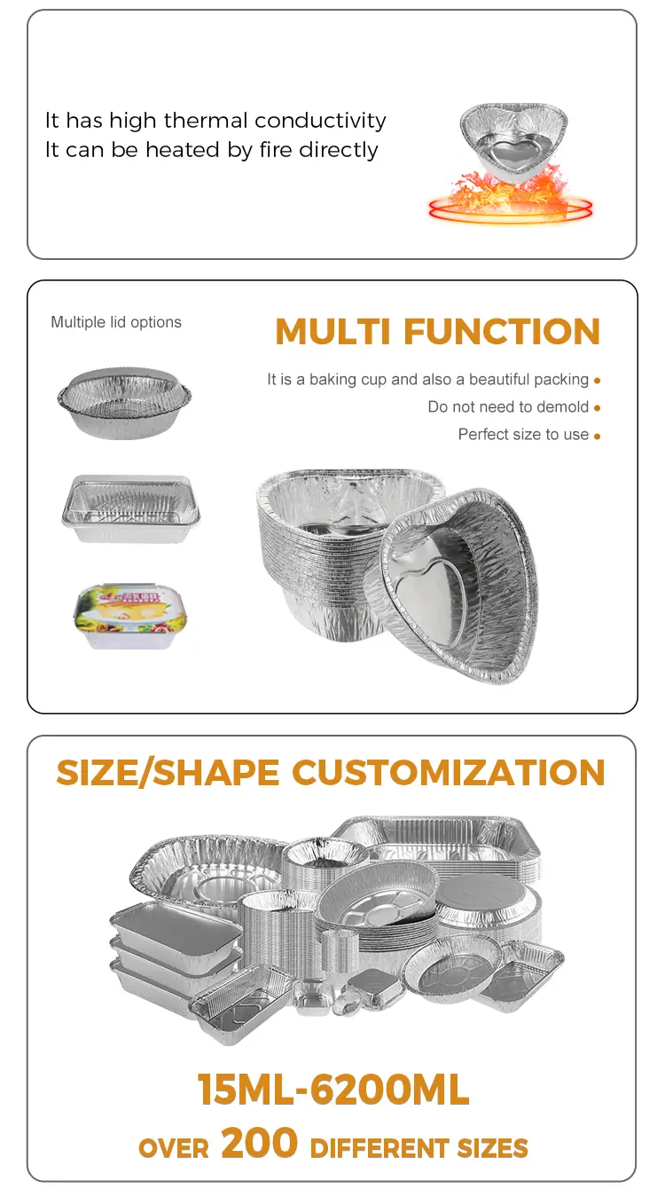 Disposable Thickened Food Grade Aluminum Foil Containers