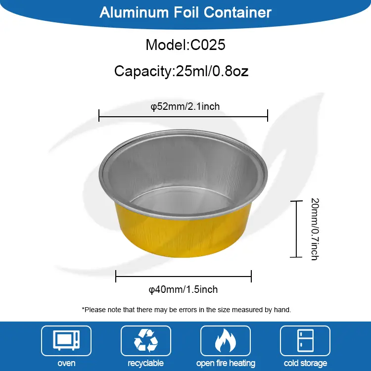 Cupáin bácála milseog bhabhta coimeádáin scragall alúmanaim réidh